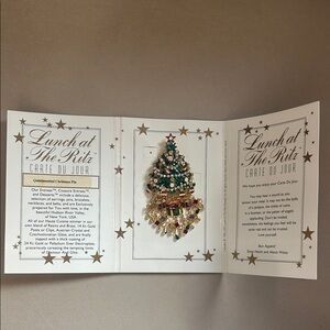 Lunch at The Ritz Christmas Tree Brooch/pin